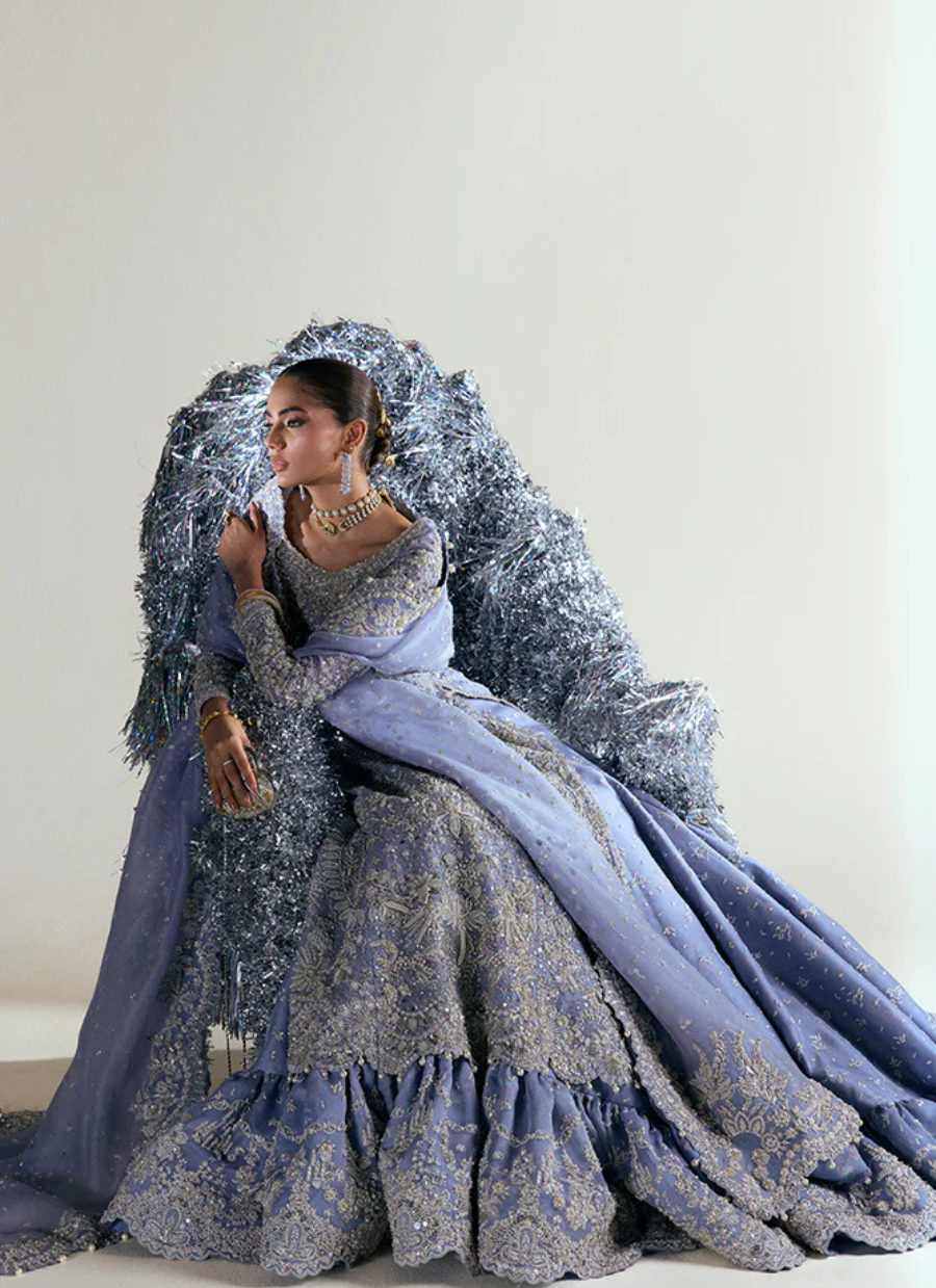 18 Lavender Silver Embellished Bridal Gown