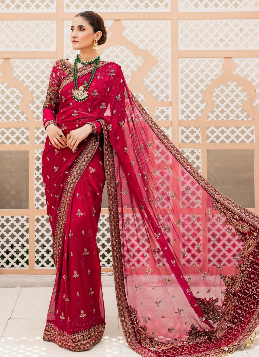 19 Embellished Red Bridal Saree