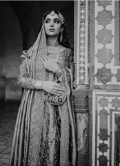 18 Rust Orange Bridal Dress with Golden Embellished Dupatta