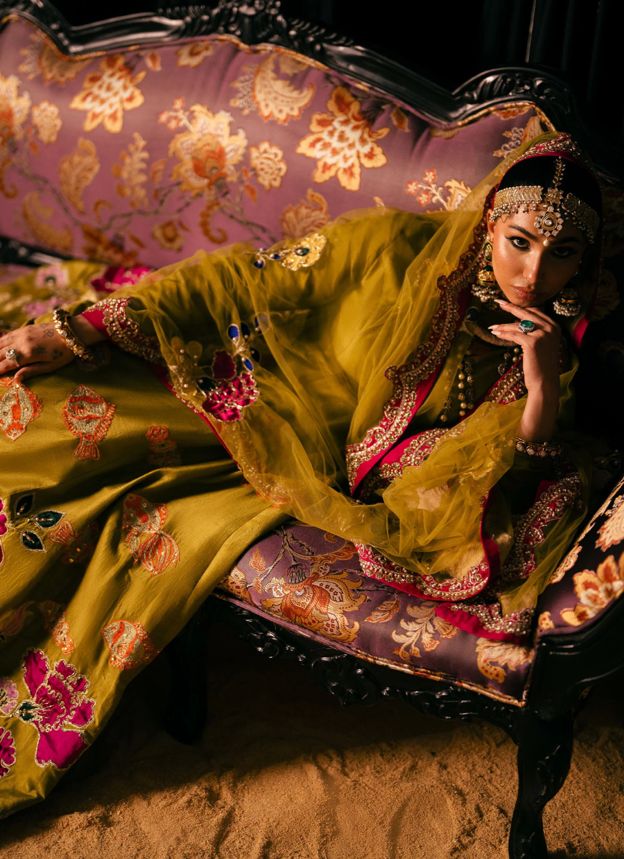 16 Crimson Red Bridal Lehenga with Heavy Floral Embroidery