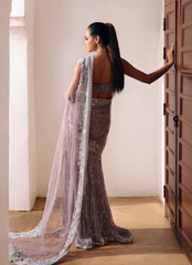18 Lavender Silver Embroidered Bridal Saree
