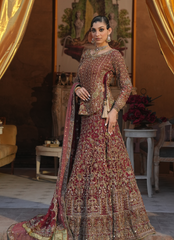 19 Traditional Maroon Bridal Lehenga with Heavy Hand Embroidery