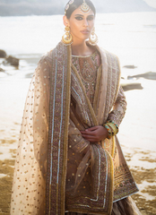 16 Soft Peach and Gold Bridal Lehenga with Pastel Embellishments