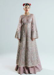 16 Dusty Rose Heavily Embellished Kalidaar with Flared Sleeves