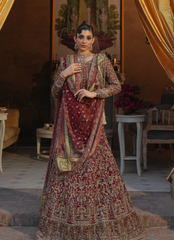 19 Traditional Maroon Bridal Lehenga with Heavy Hand Embroidery