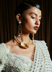 18 Ivory Embellished Contemporary Saree Gown