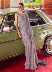 19 Silver Sequin Drape Saree