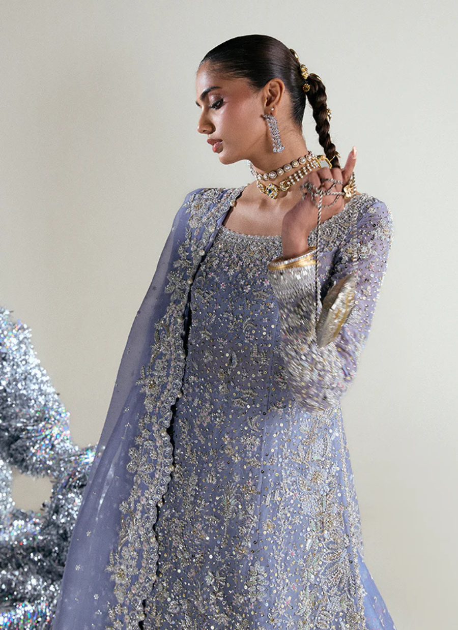 18 Lavender Silver Embellished Bridal Gown