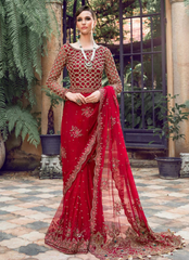 19 Red Net Embroidered Bridal Saree