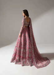 19 Rose Pink Embellished Bridal Lehenga with Long Sleeves