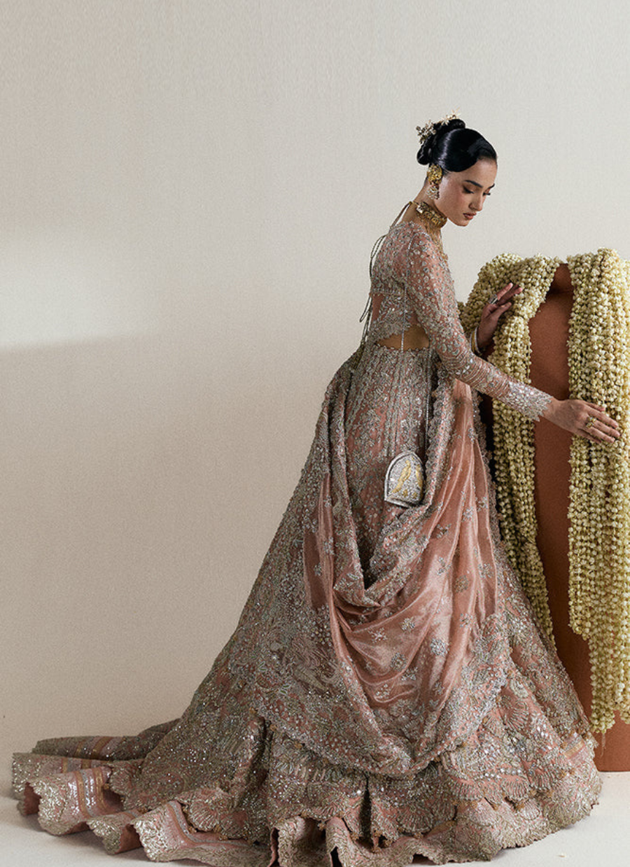 18 Blush Pink Embellished Bridal Kalidaar
