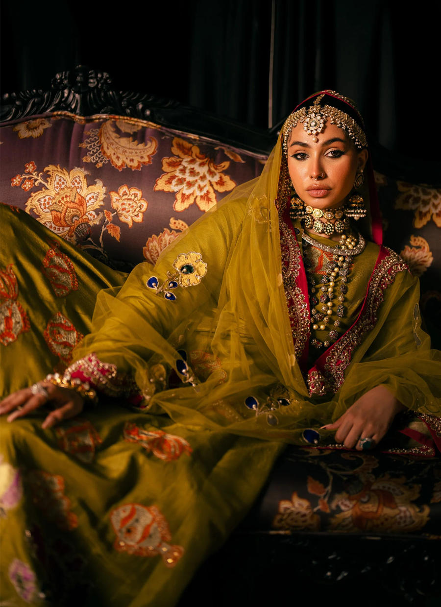 16 Crimson Red Bridal Lehenga with Heavy Floral Embroidery