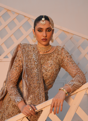 19 Golden Bridal Lehenga with Luxe Embellishments and Regal Dupatta