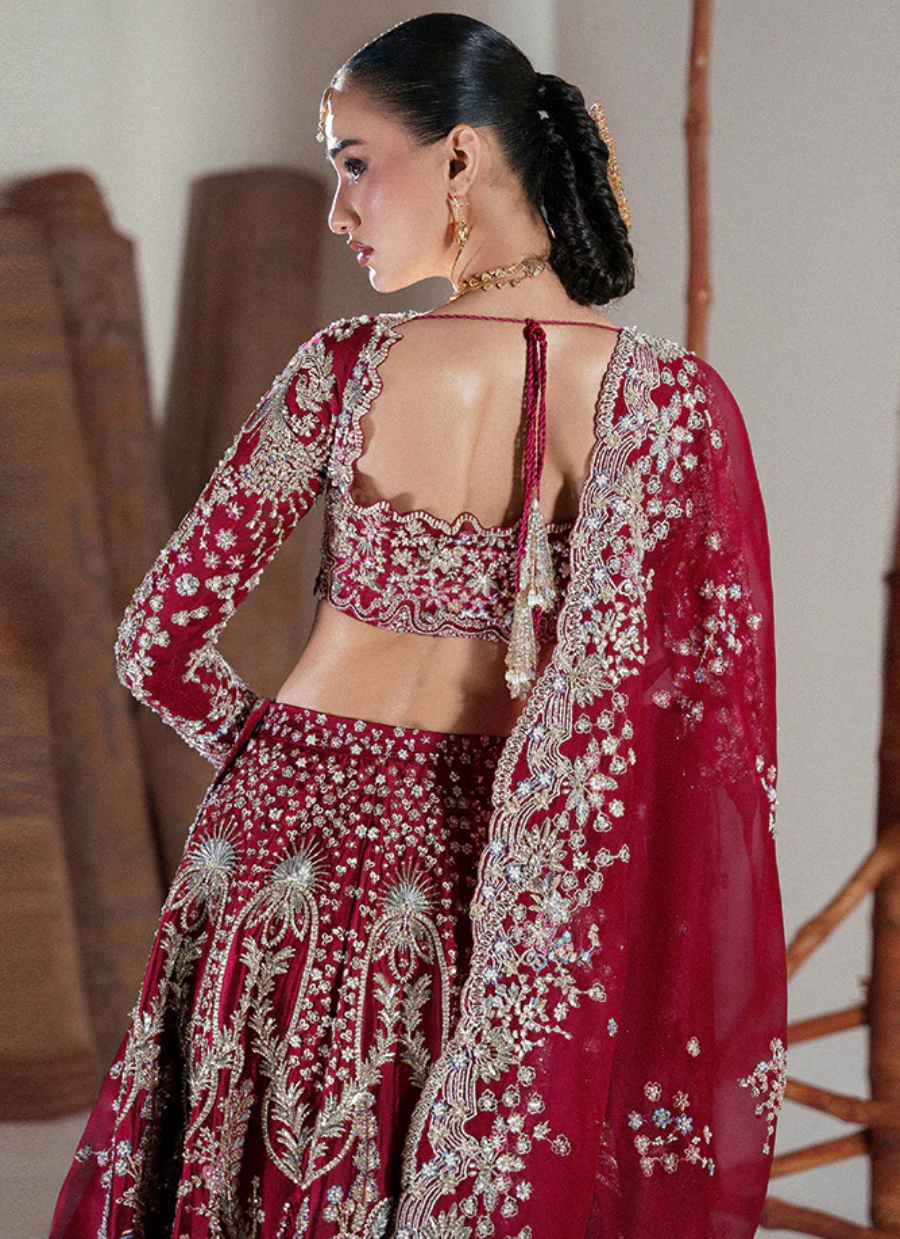 18 Crimson Regal Bridal Lehenga