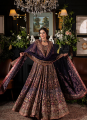 19 Royal Irish Purple Gown Lehenga with Dupatta