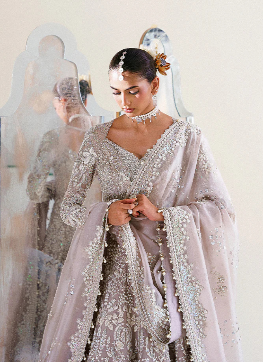 18 Lilac Silver Embellished Bridal Kalidaar