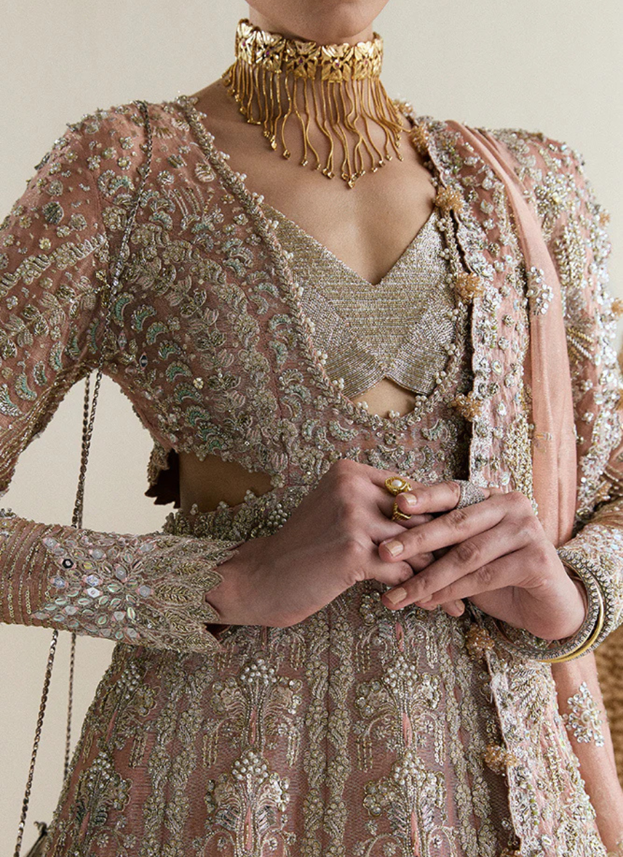 18 Blush Pink Embellished Bridal Kalidaar