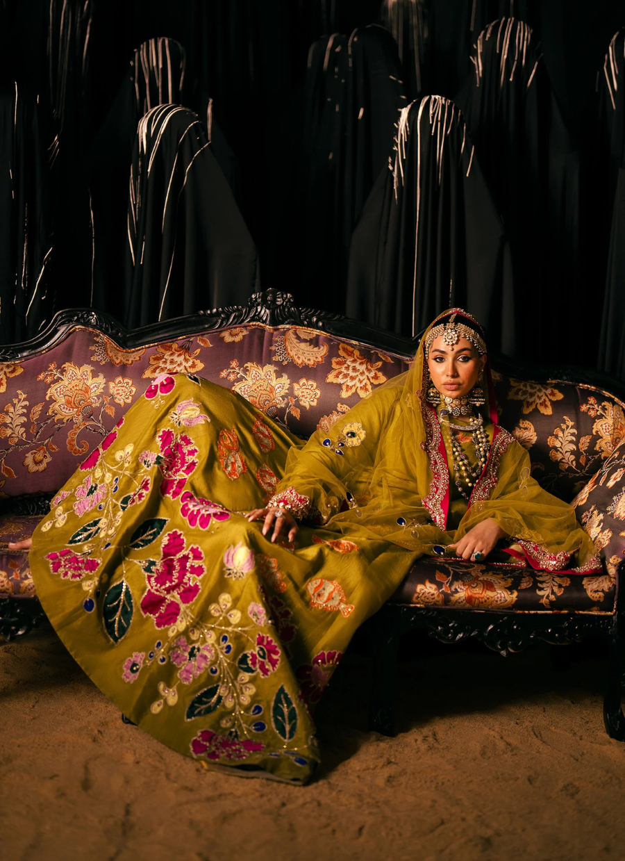 16 Crimson Red Bridal Lehenga with Heavy Floral Embroidery