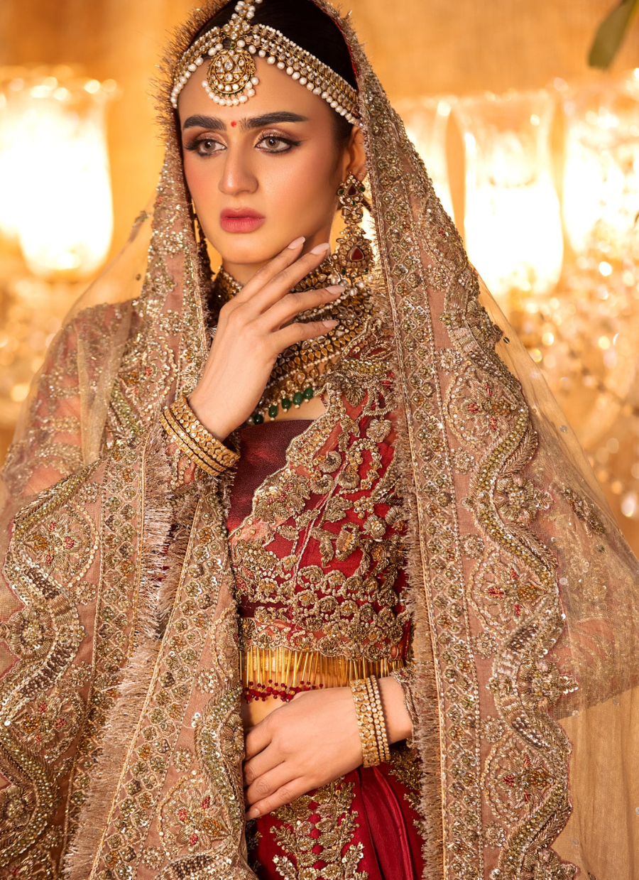 19 Regal Red and Gold Heavily Embellished Bridal Lehenga