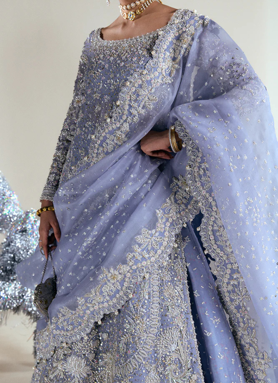 18 Lavender Silver Embellished Bridal Gown