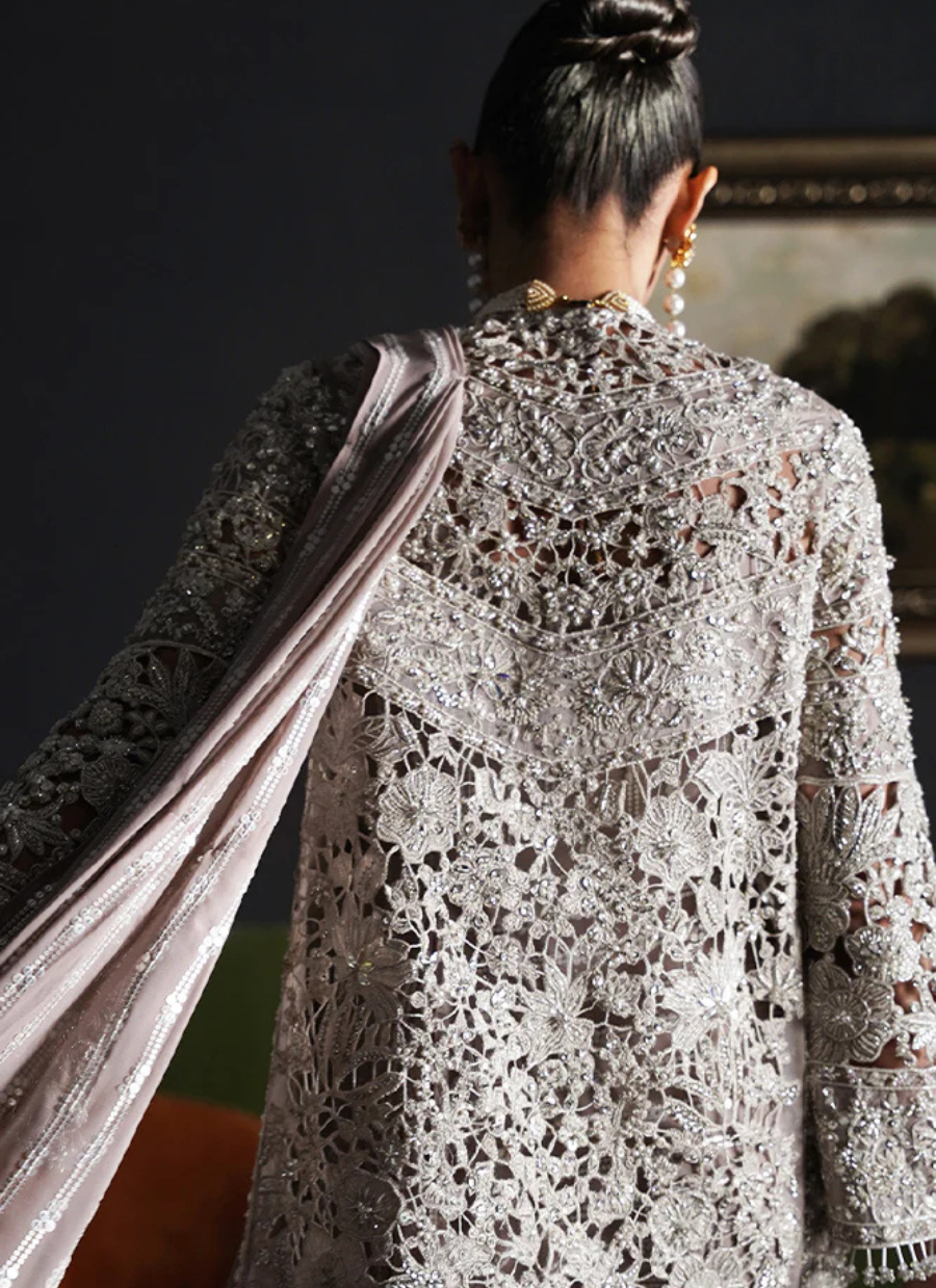 18 Silver Embellished Jacket Saree Ensemble