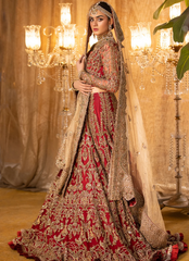 19 Regal Red and Gold Heavily Embellished Bridal Lehenga