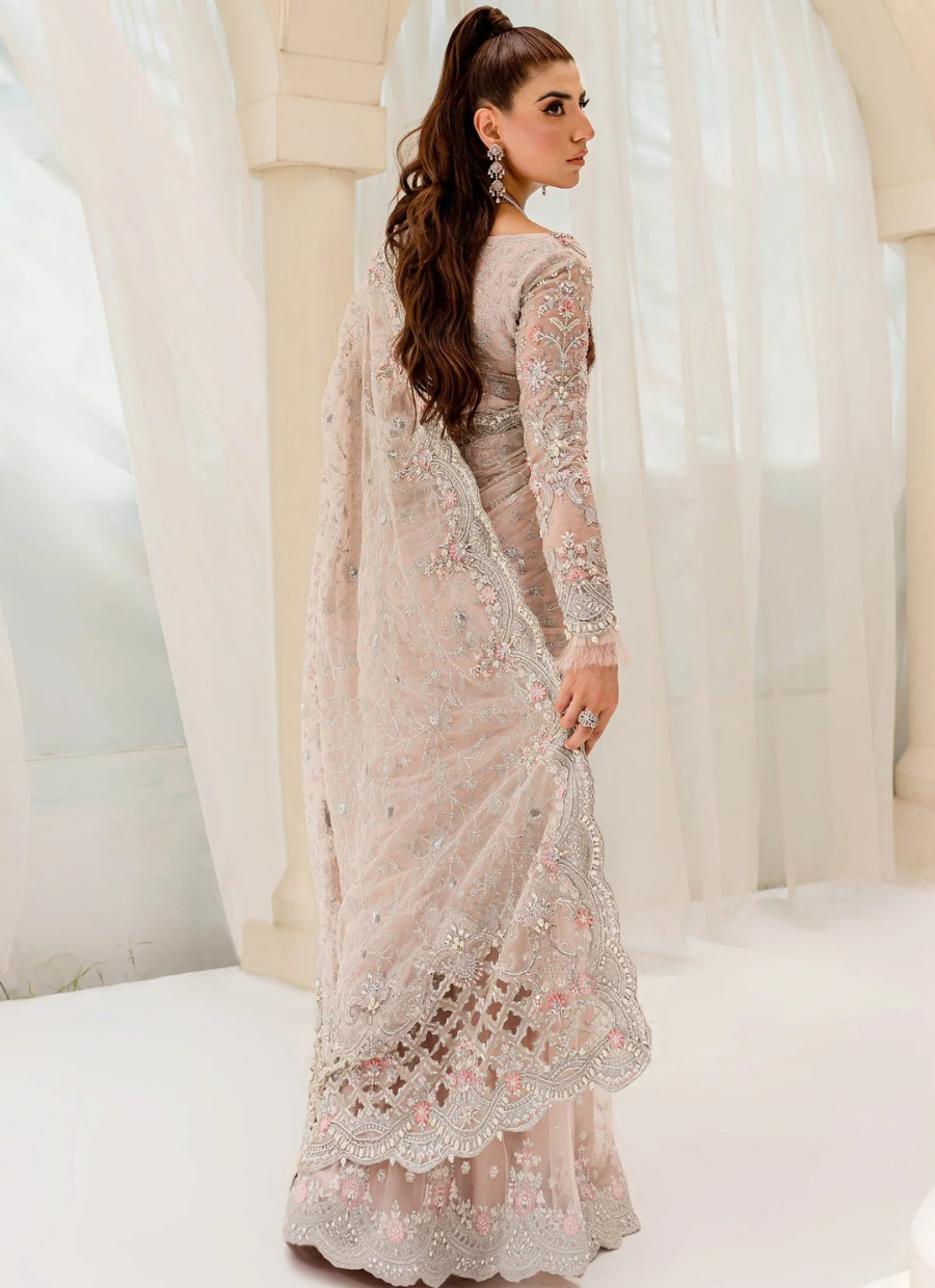 19 Blush Pink Embellished Bridal Saree
