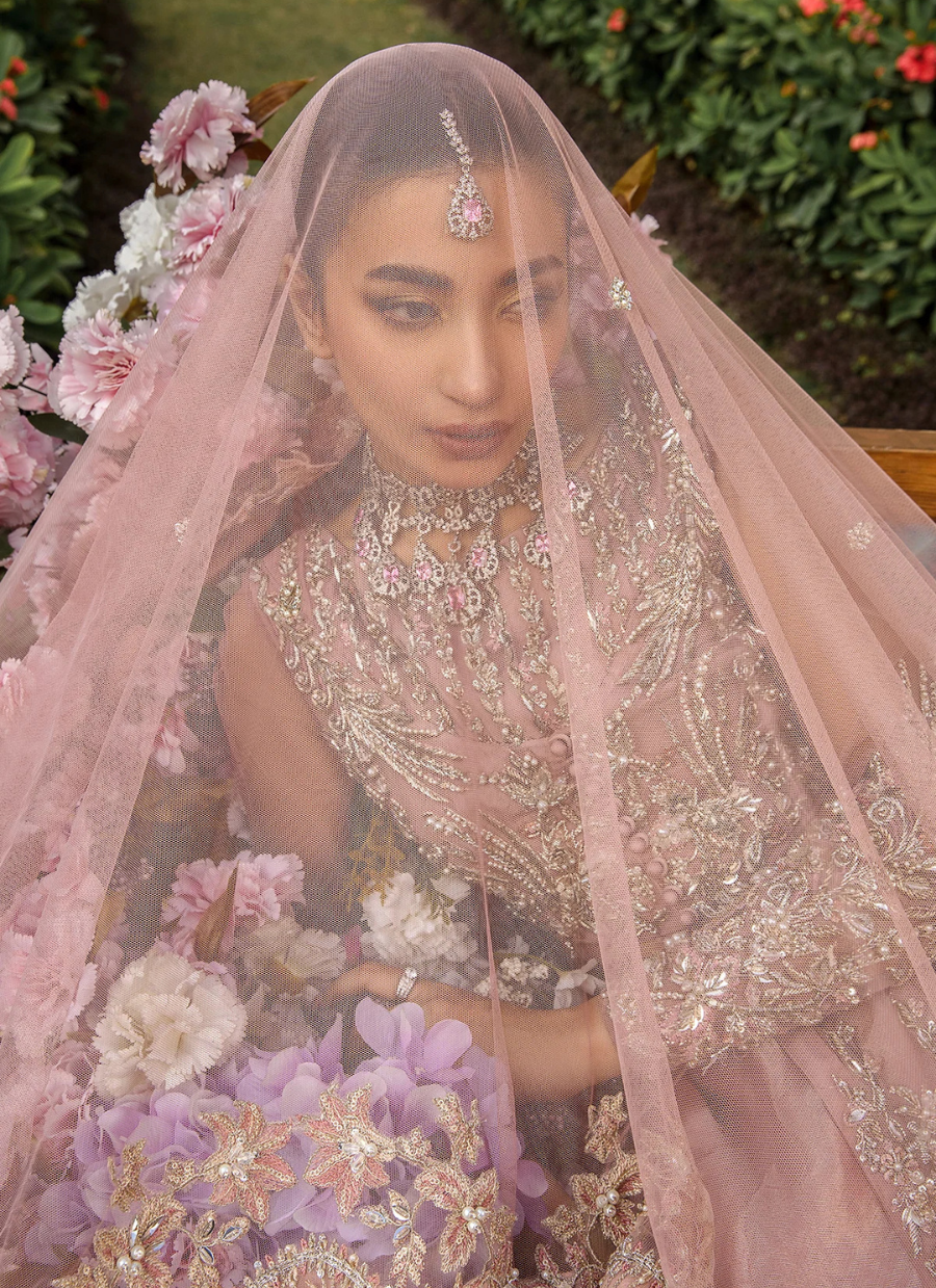 16 Blush Rose Embellished Bridal Kalidaar
