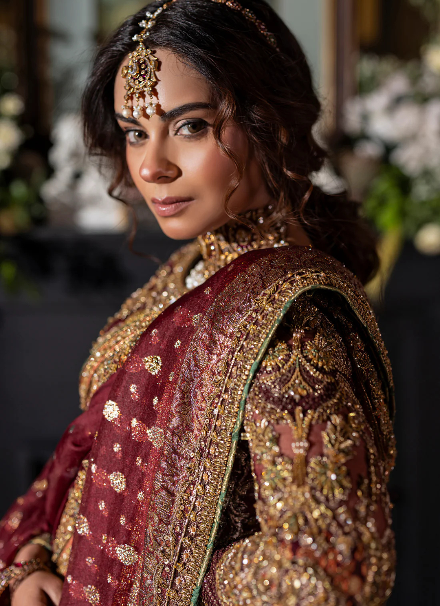 19 Majestic Maroon Choli Lehenga with Mukesh Dupatta