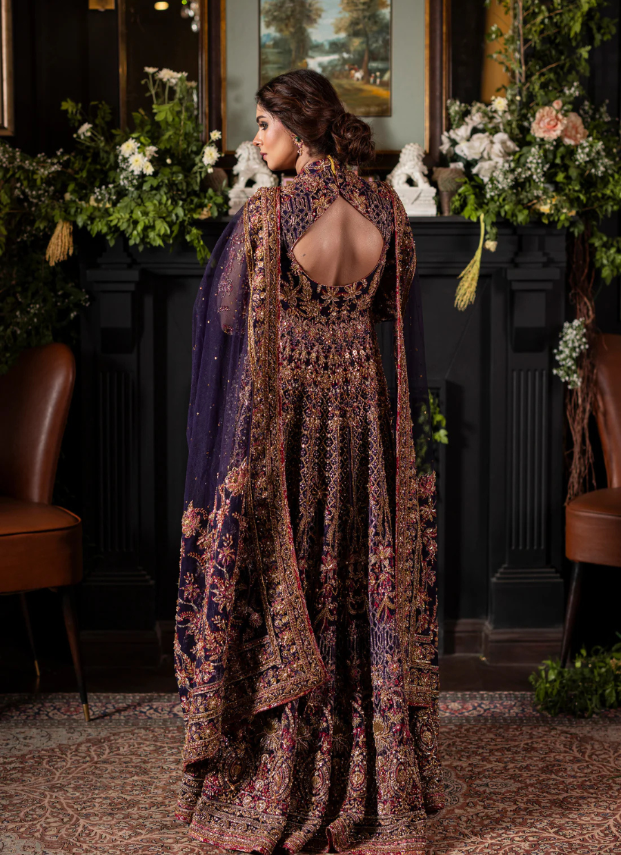 19 Royal Irish Purple Gown Lehenga with Dupatta