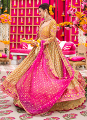 16 Yellow, Kiwi & Magenta Kalidaar with Heavy Embellishments
