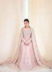 16 Blush Pink Kalidaar Bridal Ensemble with Intricate Embellishments