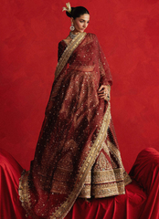 19 Rust Red Sequined Bridal Lehenga